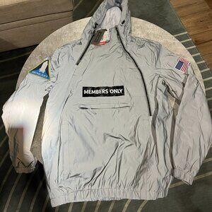 Members Only Sport Jacket Hoodie Pullover Anorack Reflective Space Suit (Small)